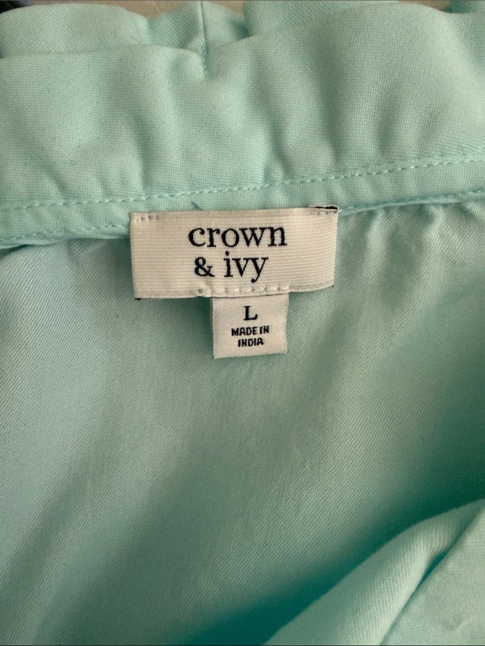 crown & ivy Light Blue Ruffle-Tiered Puff Sleeve Dress - Picture 2 of 2